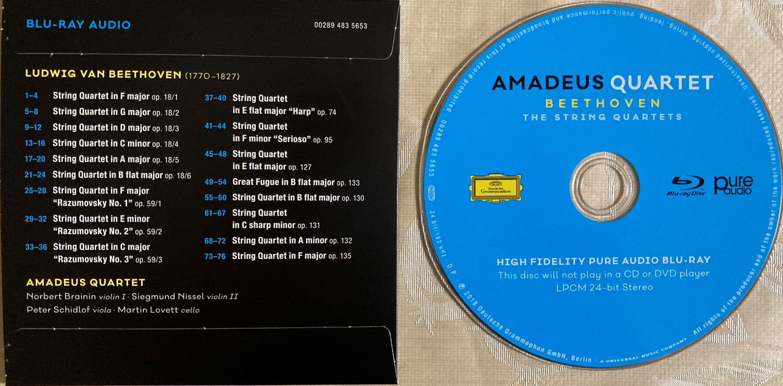アマデウス弦楽四重奏団のブルーレイオーディオの写真②