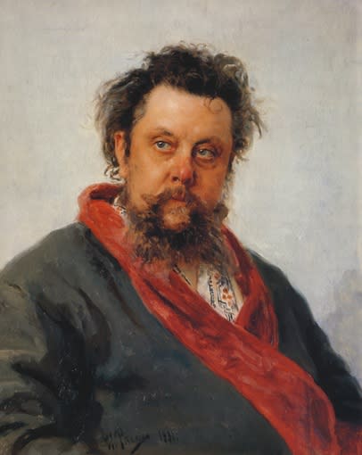 最も有名なムソルグスキーの肖像画。著名な画家レーピンが描いたもの。