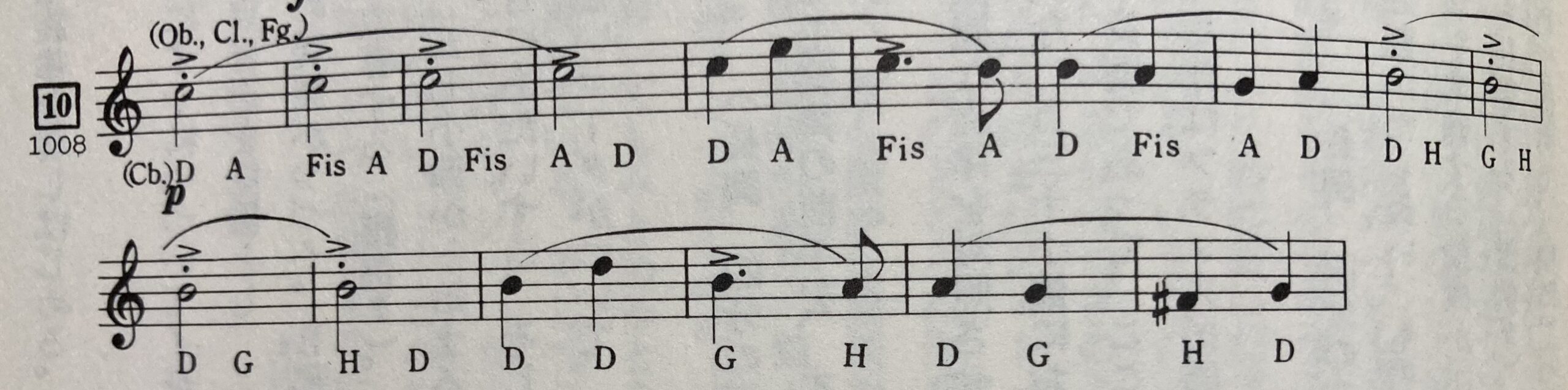 ベートーヴェンの第九の４楽章のメロディに良く似ている旋律の楽譜。
