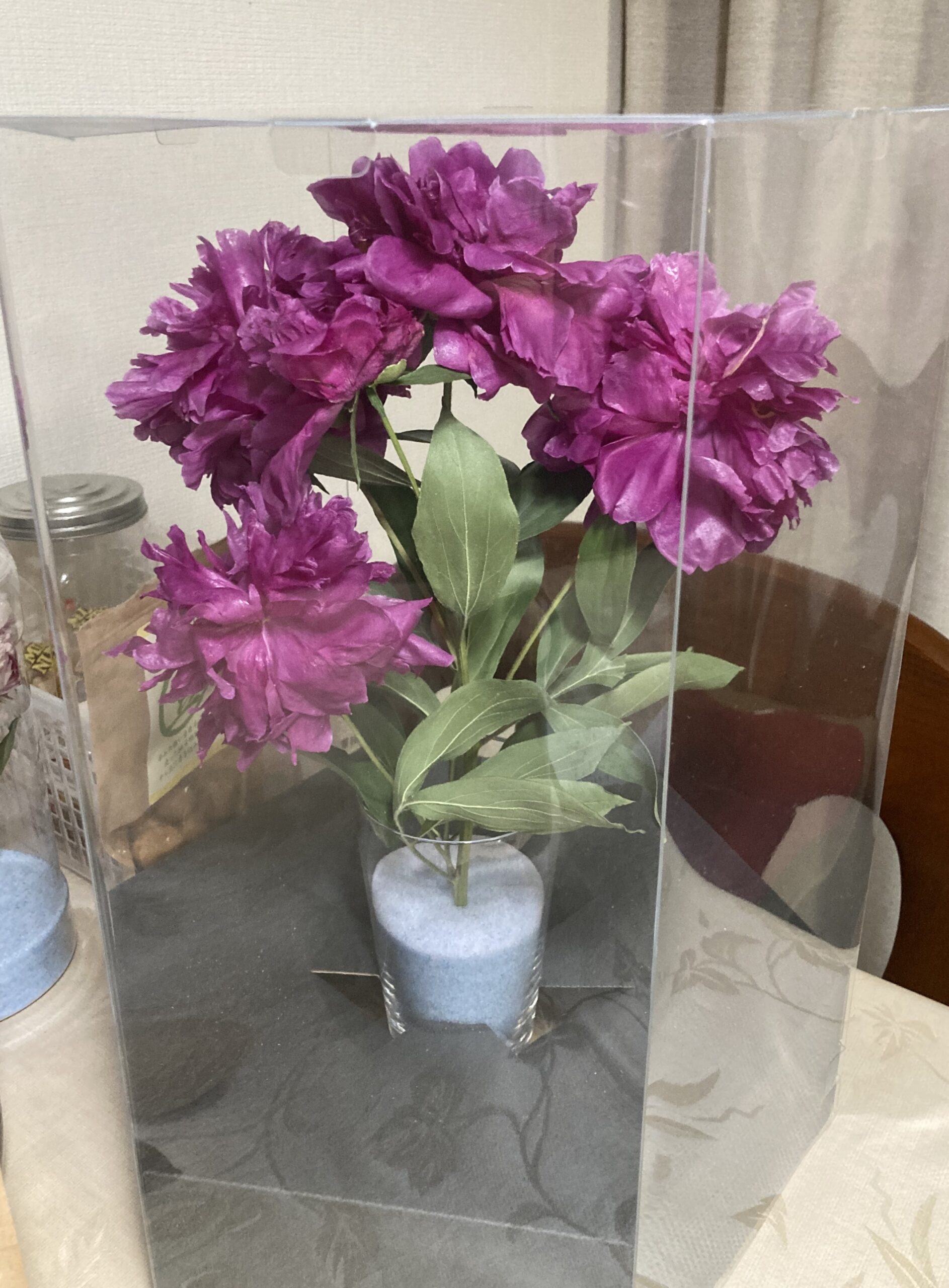 取れてしまった葉っぱは一緒に挿してある。