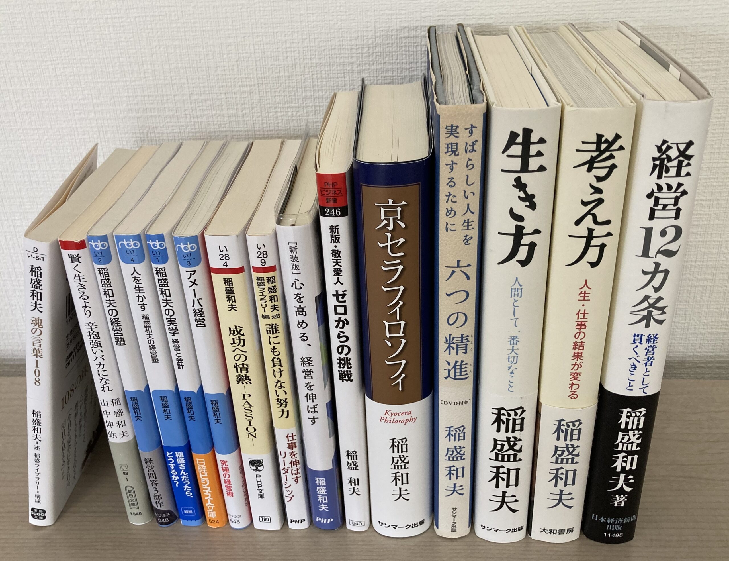 上から俯瞰的に撮影するとこうなる。これでも稲盛和夫の本の全体から見ればホンの一部である。