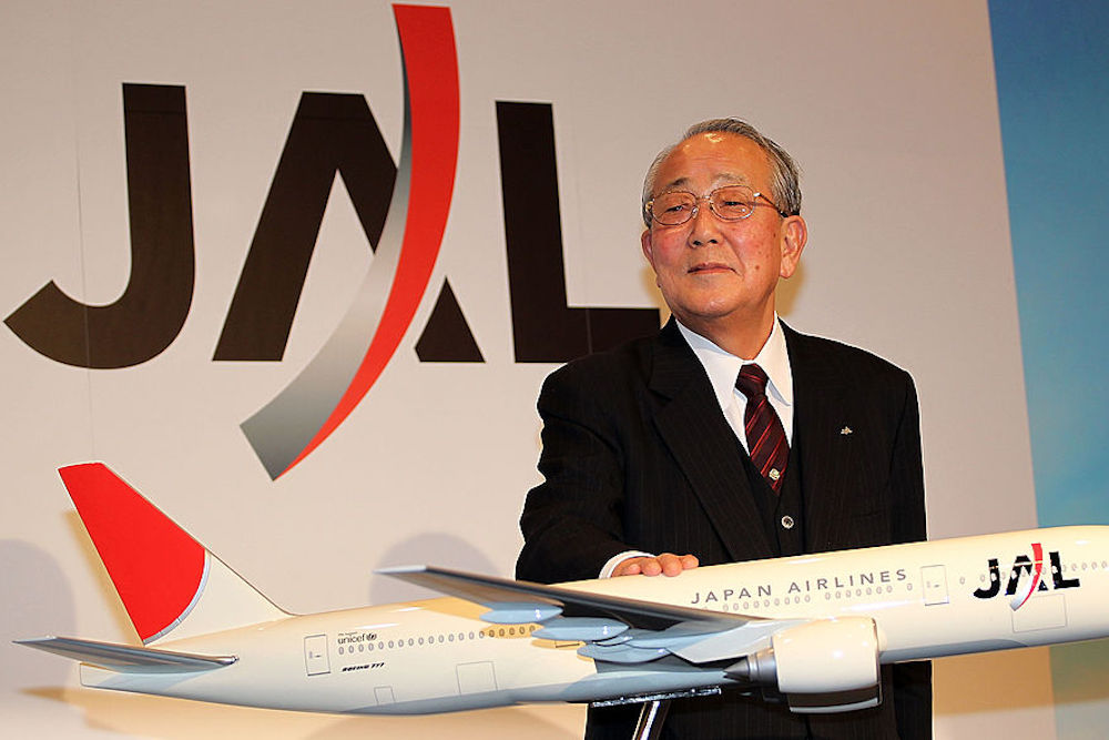 日本航空会長の稲盛和夫。